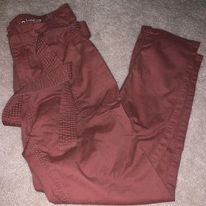 high rise dusty rose cargo pants
